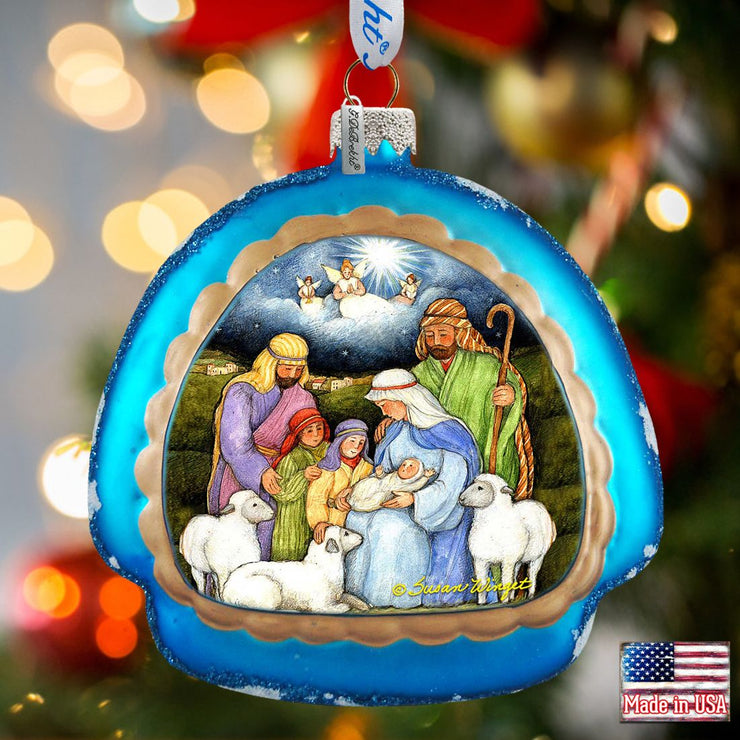 Holy Night Glass Ornament by Susan Winget - Nativity Holiday Decor - 756 - 205 - SW - Freeyouthzbandz