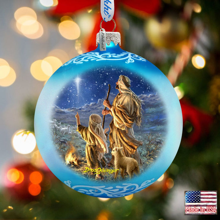 Shepherds Keeping Watch Glass Ornament by D. Gelsinger - Nativity Holiday Decor - 71158 - 1838 - Freeyouthzbandz