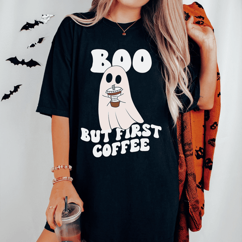 Boo But First Coffee Tee - Freeyouthzbandz