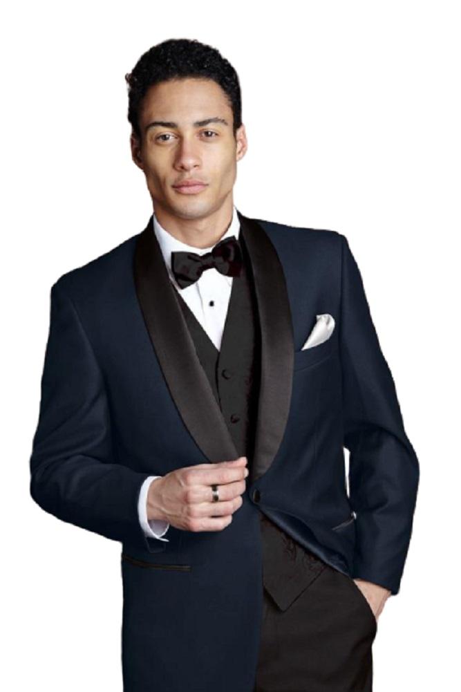 "Bradford" Navy Tuxedo Jacket Shawl (Separates) - Freeyouthzbandz
