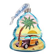 Car Woody Mercury Glass Ornament by G. DeBrekht - Coastal Holiday Decor - 776278 - Freeyouthzbandz