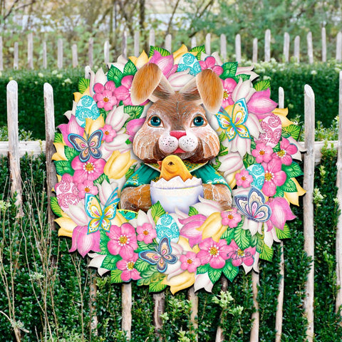 Bunny Holiday Door Wreath by G. DeBrekht - Easter Spring Decor - 8185301 - 2H - Freeyouthzbandz