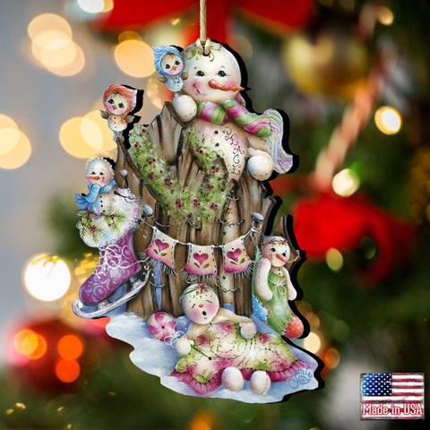 Christmas Time Wooden Ornaments by Jamie Mills - Price - Christmas Santa Snowman Decor - 8457502 - Freeyouthzbandz