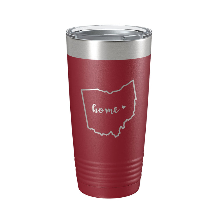 Ohio Tumbler Home State Travel Mug Insulated Laser Engraved Map Coffee Cup 20 oz - Freeyouthzbandz