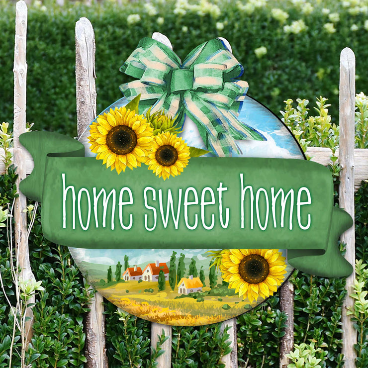 Front door welcome sign Home Sweet Home wreath Main entrance welcome sign - Wooden front porch decor - 933104H - Freeyouthzbandz