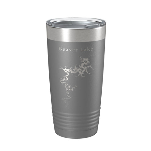 Beaver Lake Map Tumbler Travel Mug Insulated Laser Engraved Coffee Cup Arkansas 20 oz - Freeyouthzbandz