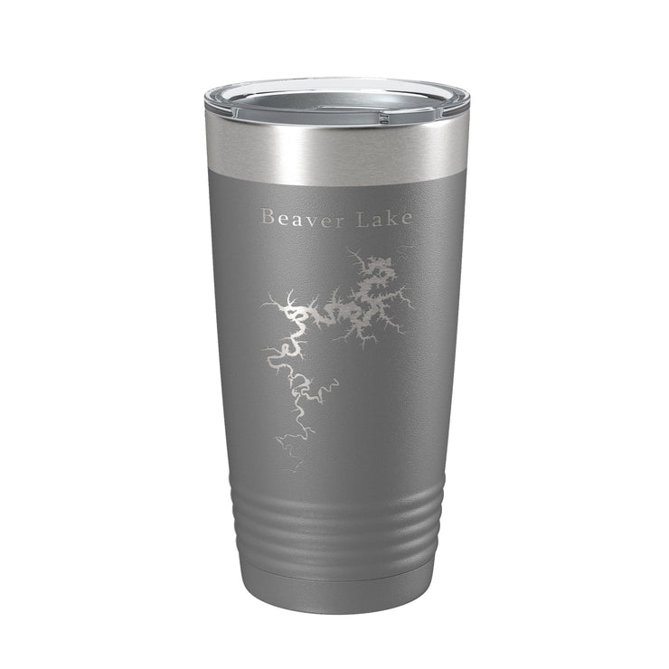 Beaver Lake Map Tumbler Travel Mug Insulated Laser Engraved Coffee Cup Arkansas 20 oz - Freeyouthzbandz