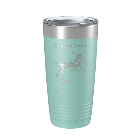 Beaver Lake Map Tumbler Travel Mug Insulated Laser Engraved Coffee Cup Arkansas 20 oz - Freeyouthzbandz