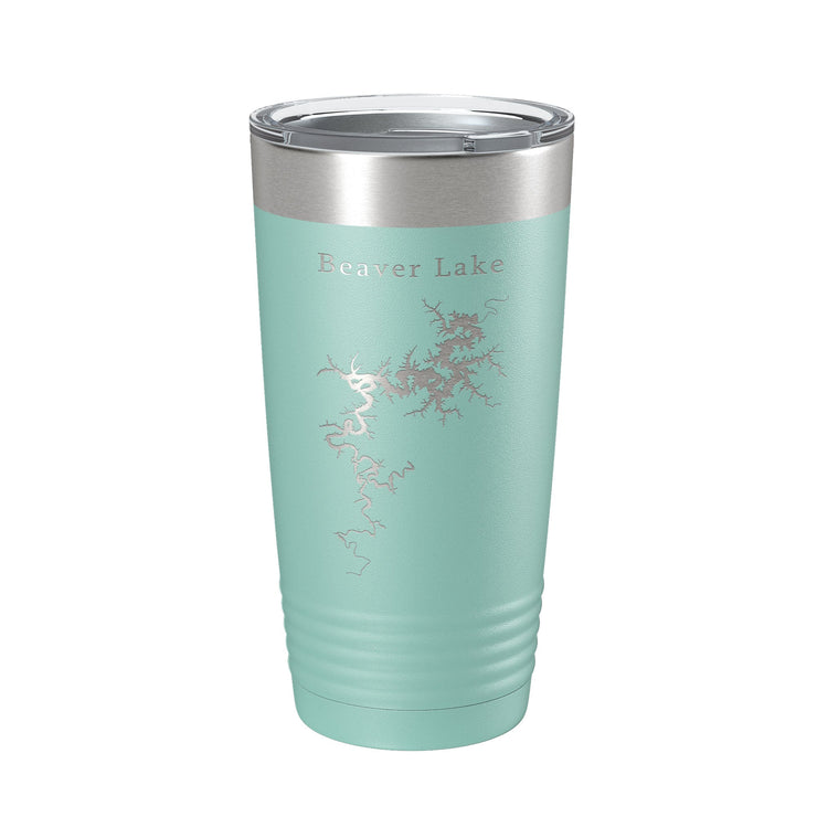 Beaver Lake Map Tumbler Travel Mug Insulated Laser Engraved Coffee Cup Arkansas 20 oz - Freeyouthzbandz