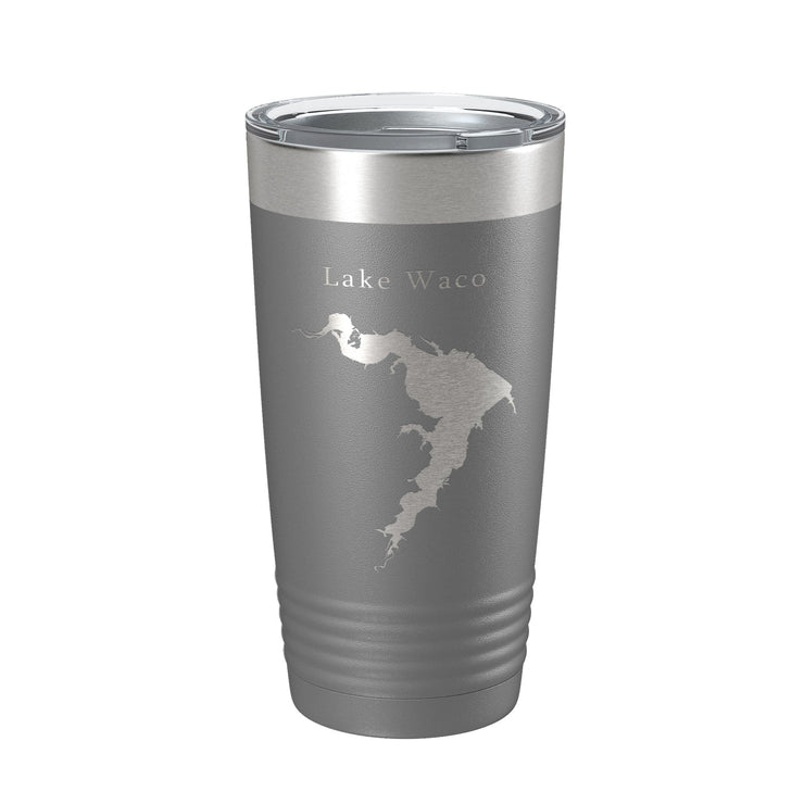 Lake Waco Map Tumbler Travel Mug Insulated Laser Engraved Coffee Cup Texas 20 oz - Freeyouthzbandz