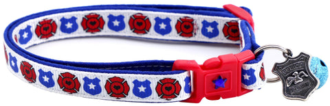 Fire and Police Badges Cat Collar - Freeyouthzbandz