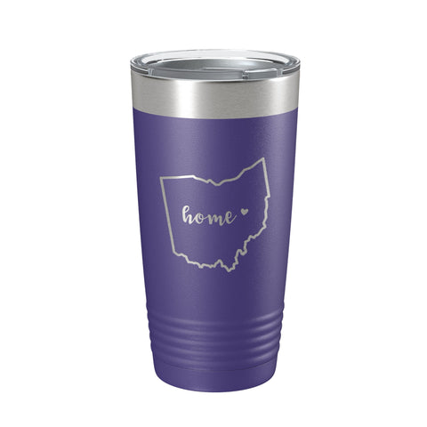 Ohio Tumbler Home State Travel Mug Insulated Laser Engraved Map Coffee Cup 20 oz - Freeyouthzbandz