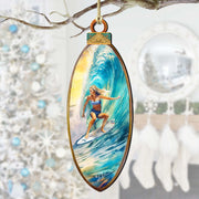 Nautical Christmas Decor - Surfer Girl's Ride Wooden Ornaments by G. Debrekht Coastal Holiday Decor - 8688176 - Freeyouthzbandz