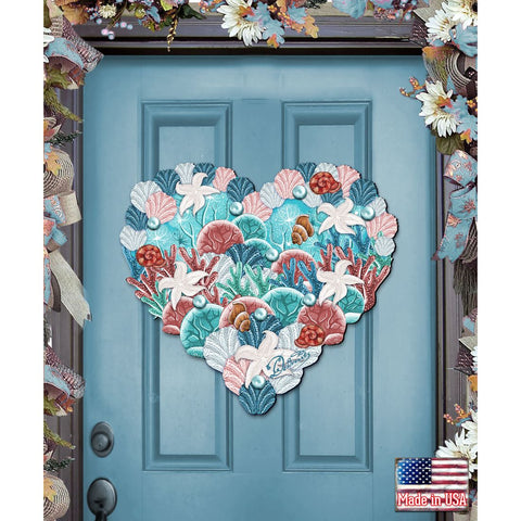 Coastal Heart Door Decor by G. DeBrekht - Coastal Holiday Decor - 8198737H - Freeyouthzbandz