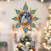 Nativity - themed Tree Topper Wooden Decor - Nativity Holiday Decor - Christmas Tree Topper - Freeyouthzbandz