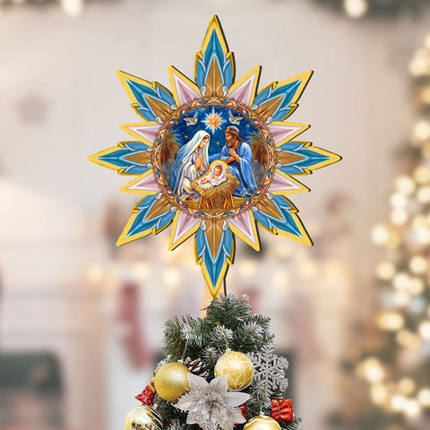 Nativity - themed Tree Topper Wooden Decor - Nativity Holiday Decor - Christmas Tree Topper - Freeyouthzbandz