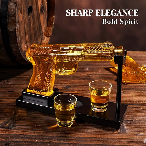 Gun Whiskey Decanter Set with Shot Glasses - Freeyouthzbandz