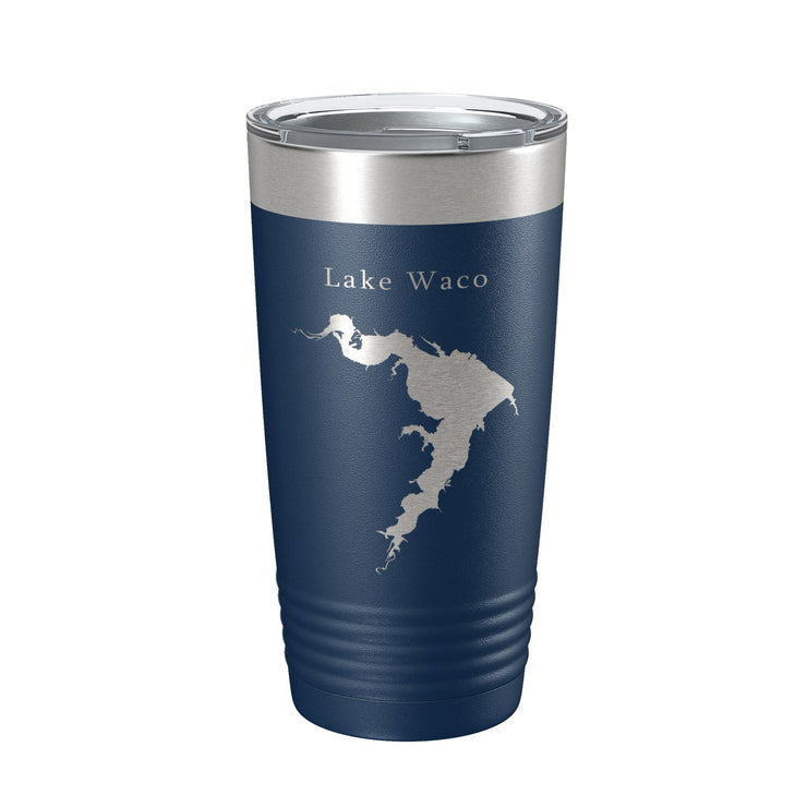 Lake Waco Map Tumbler Travel Mug Insulated Laser Engraved Coffee Cup Texas 20 oz - Freeyouthzbandz