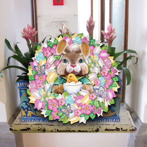 Bunny Holiday Door Wreath by G. DeBrekht - Easter Spring Decor - 8185301 - 2H - Freeyouthzbandz