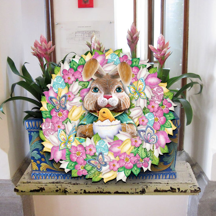 Bunny Holiday Door Wreath by G. DeBrekht - Easter Spring Decor - 8185301 - 2H - Freeyouthzbandz