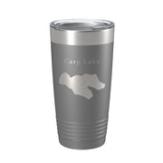 Carp Lake Map Tumbler Travel Mug Insulated Laser Engraved Coffee Cup Michigan 20 oz - Freeyouthzbandz