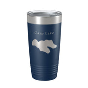 Carp Lake Map Tumbler Travel Mug Insulated Laser Engraved Coffee Cup Michigan 20 oz - Freeyouthzbandz