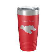 Carp Lake Map Tumbler Travel Mug Insulated Laser Engraved Coffee Cup Michigan 20 oz - Freeyouthzbandz