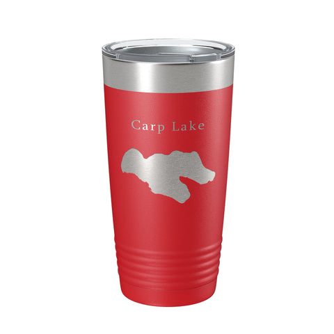 Carp Lake Map Tumbler Travel Mug Insulated Laser Engraved Coffee Cup Michigan 20 oz - Freeyouthzbandz