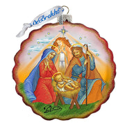 Miracle Nativity Flower Glass Ornament by G. DeBrekht - Nativity Holiday Decor - 759 - 035 - Freeyouthzbandz