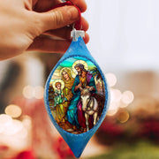 Holy Family Drop Glass Ornament by G. Debrekht - Nativity Holiday Decor - 757 - 054 - Freeyouthzbandz