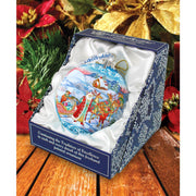 Long - awaited Courier Glass Ornament Limited Edition by G. DeBrekht - Christmas Santa Snowman Decor - 73843 - Freeyouthzbandz