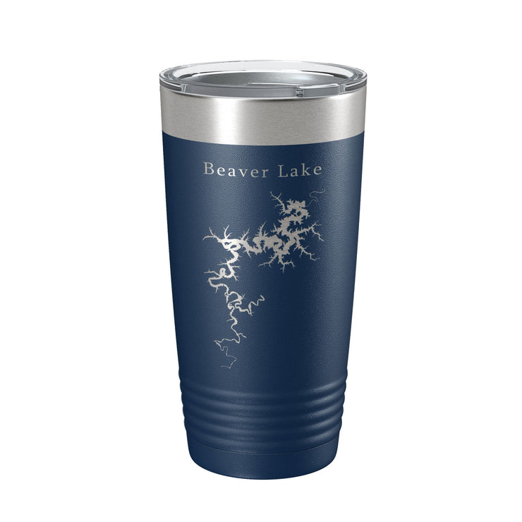 Beaver Lake Map Tumbler Travel Mug Insulated Laser Engraved Coffee Cup Arkansas 20 oz - Freeyouthzbandz