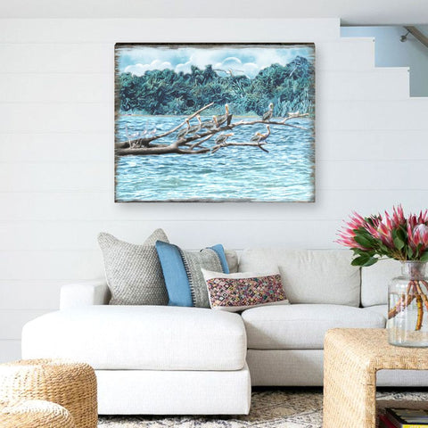 Island Paradise Seabirds Wooden Coastal Wall Art by Nature Wonders - Coastal Sea - Life Decor - 95252 - 7B - Freeyouthzbandz