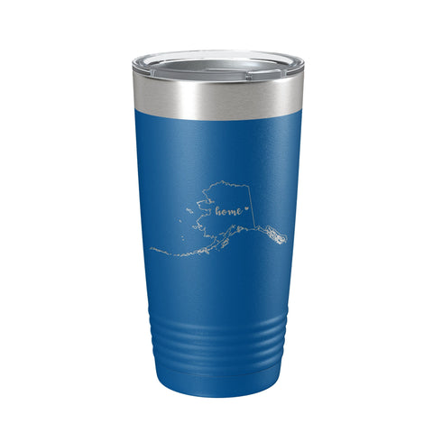 Alaska Tumbler Home State Travel Mug Insulated Laser Engraved Map Coffee Cup 20 oz - Freeyouthzbandz