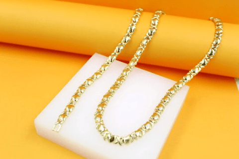 Two Toned Filled Gold Heart Set - Freeyouthzbandz