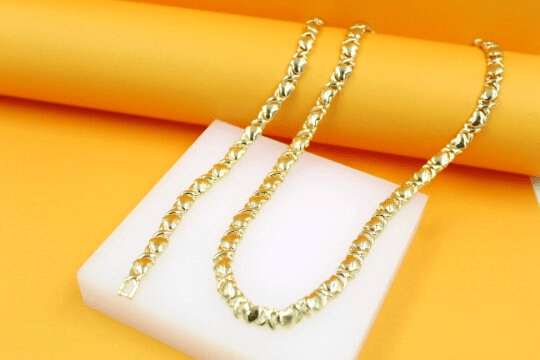 Two Toned Filled Gold Heart Set - Freeyouthzbandz