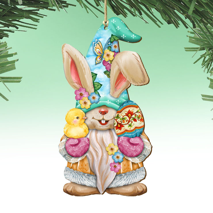 Easter Egg and Chick Gnome Wooden Ornaments by G.DeBrekht - Easter Spring Decor - 8611017 - S2 - Freeyouthzbandz