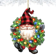 Bright Light Gnome Dwarf Wreath Wooden Ornaments by Gelsinger - Christmas Decor - 8161053 - DG - Freeyouthzbandz