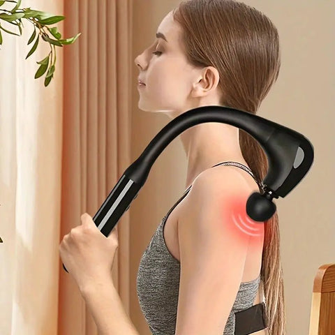 1pc High - Powered Fascia Gun Massage Tool - Black - Freeyouthzbandz