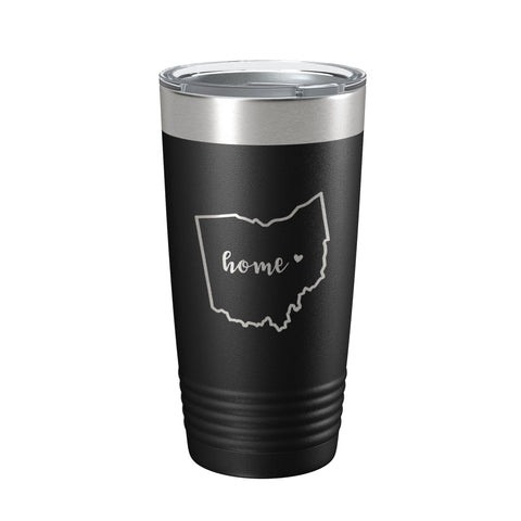 Ohio Tumbler Home State Travel Mug Insulated Laser Engraved Map Coffee Cup 20 oz - Freeyouthzbandz