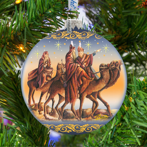 Nostalgic Tree Kings Journey Glass Ornament Limited Edition by G. DeBrekht - Nativity Holiday Decor - 73882 - Freeyouthzbandz