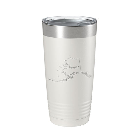 Alaska Tumbler Home State Travel Mug Insulated Laser Engraved Map Coffee Cup 20 oz - Freeyouthzbandz