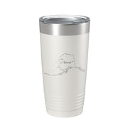 Alaska Tumbler Home State Travel Mug Insulated Laser Engraved Map Coffee Cup 20 oz - Freeyouthzbandz