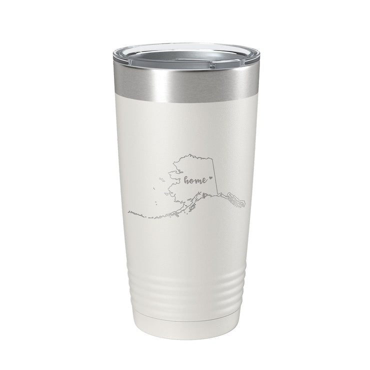 Alaska Tumbler Home State Travel Mug Insulated Laser Engraved Map Coffee Cup 20 oz - Freeyouthzbandz