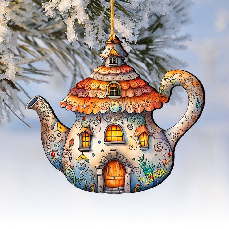 Teapot Decorative Wooden Ornaments by G. Debrekht - Love Family Decor - 8688312 - Freeyouthzbandz