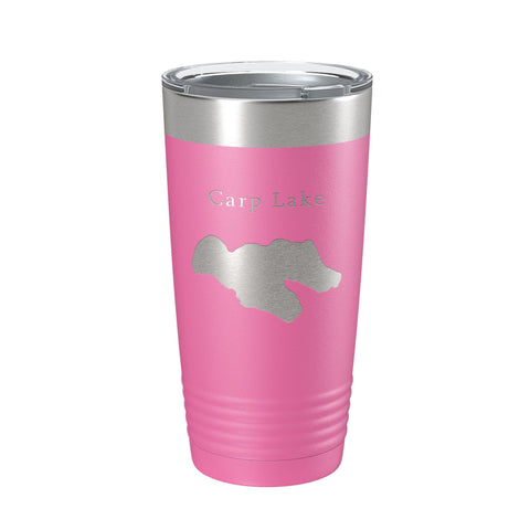 Carp Lake Map Tumbler Travel Mug Insulated Laser Engraved Coffee Cup Michigan 20 oz - Freeyouthzbandz