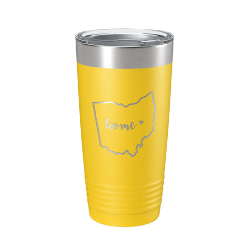 Ohio Tumbler Home State Travel Mug Insulated Laser Engraved Map Coffee Cup 20 oz - Freeyouthzbandz
