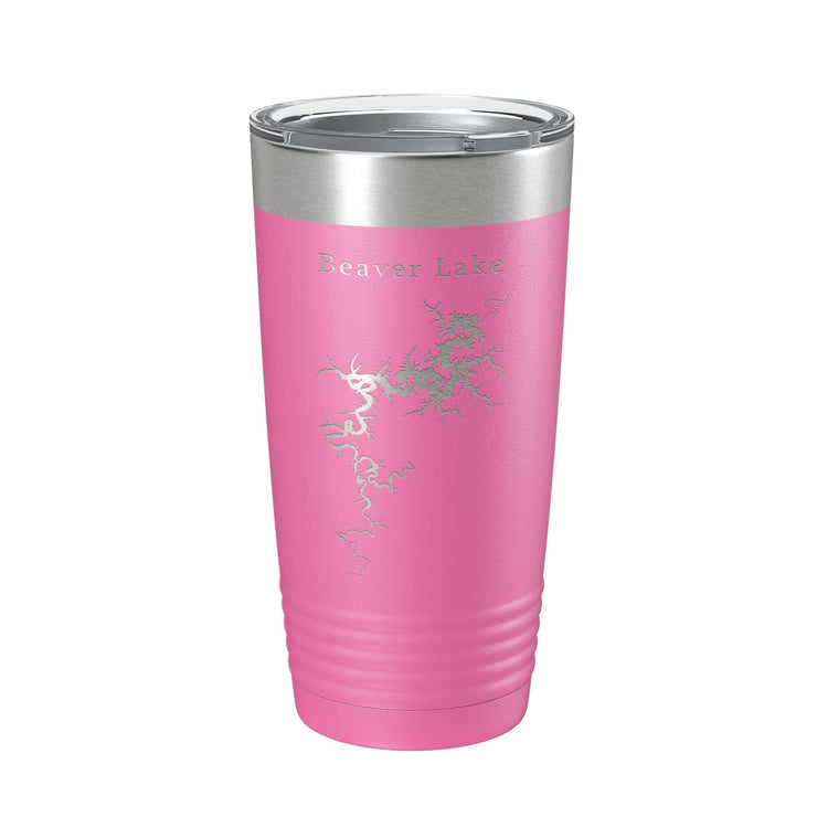 Beaver Lake Map Tumbler Travel Mug Insulated Laser Engraved Coffee Cup Arkansas 20 oz - Freeyouthzbandz