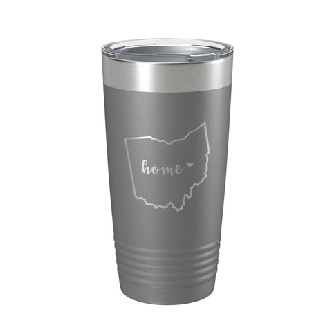Ohio Tumbler Home State Travel Mug Insulated Laser Engraved Map Coffee Cup 20 oz - Freeyouthzbandz