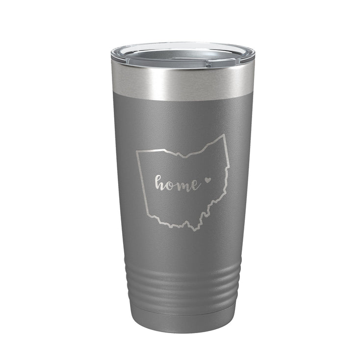 Ohio Tumbler Home State Travel Mug Insulated Laser Engraved Map Coffee Cup 20 oz - Freeyouthzbandz